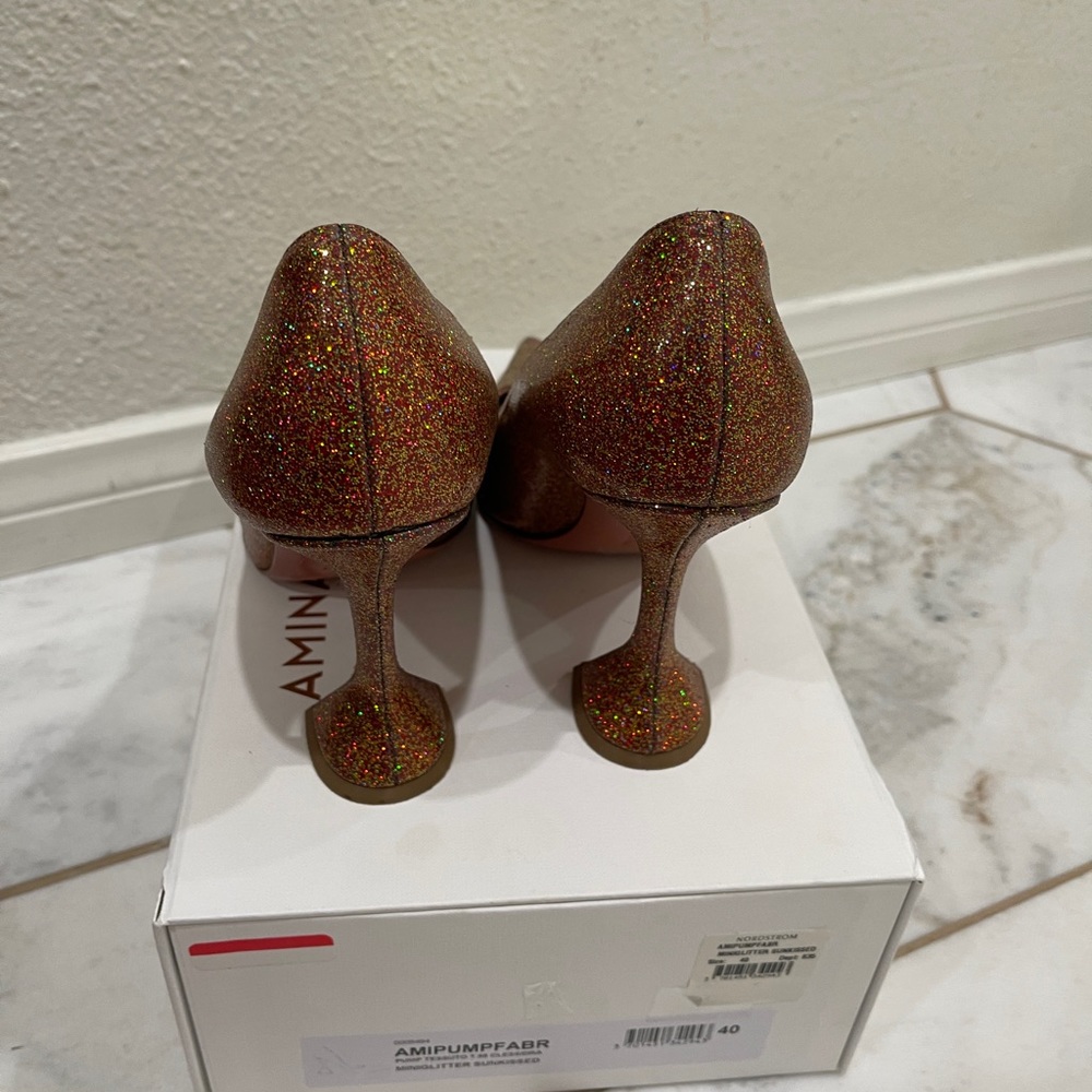 Amina Muaddi Glitter Pump - Picture 3 of 8